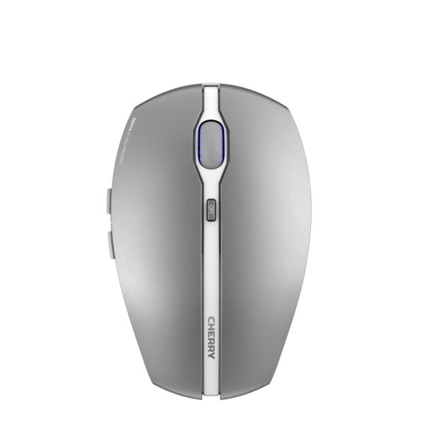 CHERRY GENTIX BT, Wireless Bluetooth Mouse, Multi-Device Function for up to 3 Devices, Switchable Resolution (1000/2000 dpi), Battery-Operated, Frosted Silver