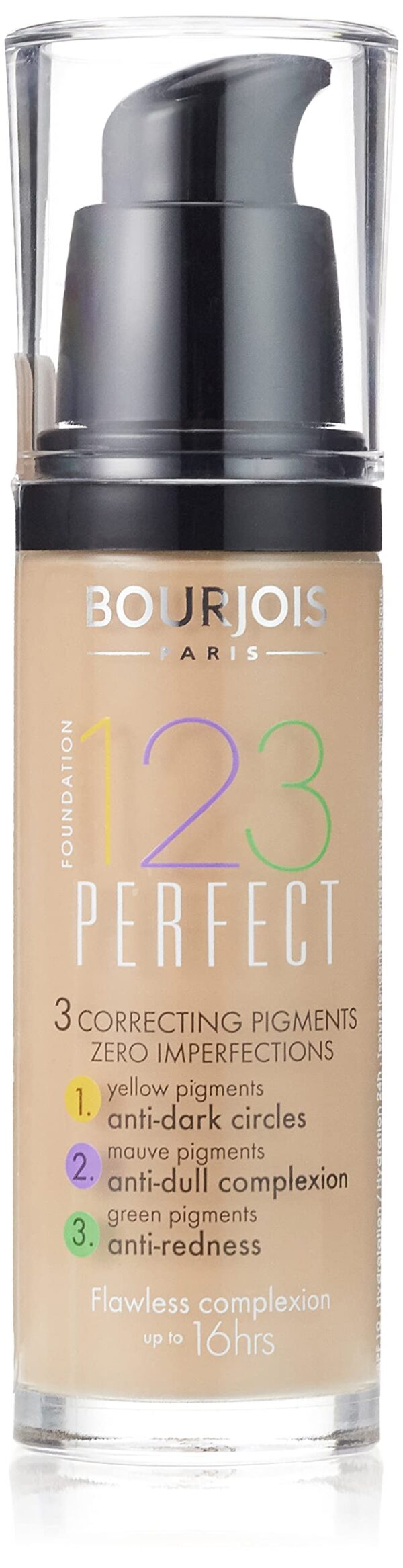 Bourjois 123 Perfect Medium Coverage Liquid Foundation 52 Vanilla, 30 ml (Pack of 1)