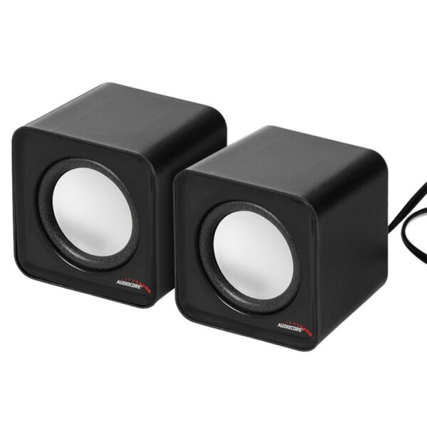 Audiocore AC870 6W USB Cube Portable Bookshelf Speakers PC/Laptop/Tablet (Black)