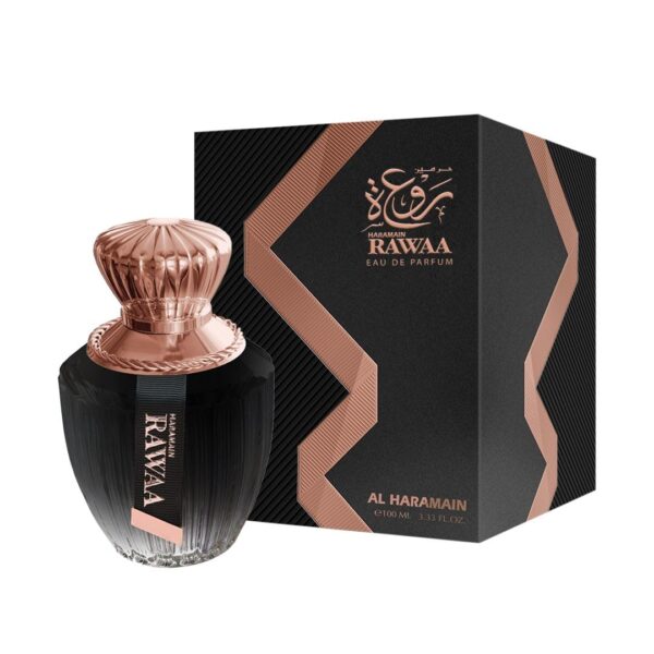 Al Haramain Perfumes Rawaa 100ml Eau de Parfum | Oriental Arabian Fragrance | Long-lasting Luxury Oud for Women and Men | Unisex Perfume