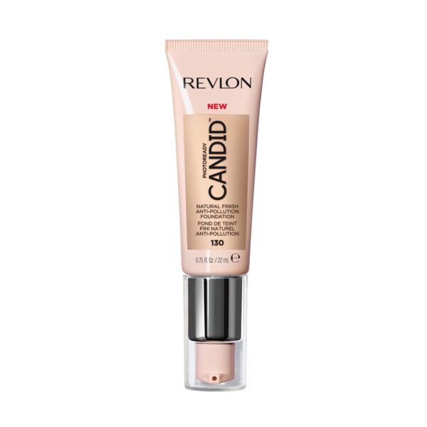 Revlon PhotoReady Candid Natural Finish Foundation with Anti Pollution Antioxidant Anti-Blue Light Ingredients, 130 Ivory, 22 ml