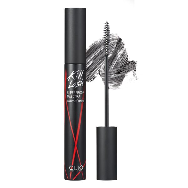 Clio Kill Lash Superproof Mascara - 02 Volume Curling for Dense Application - Long-Lasting, Waterproof, Smudgeproof,Black