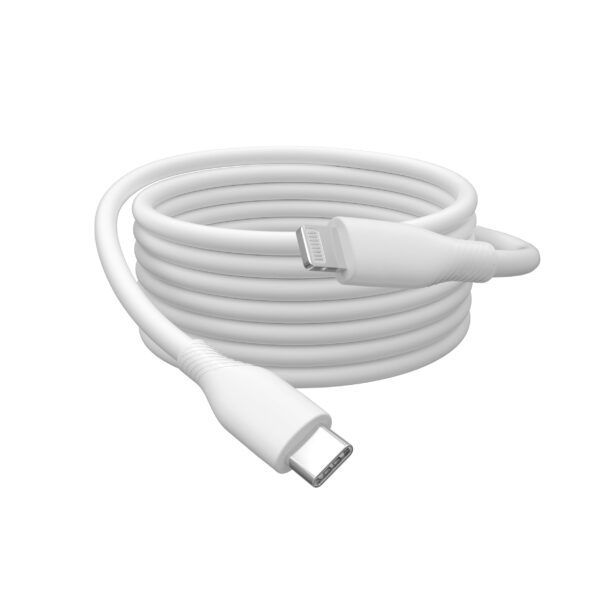 Digitus Lightning connection cable - USB 2.0-1m - USB-C to Lightning - high speed 480 Mbit/s - 60W Power Delivery - flexible silicone cable - white - for iPad, iPhone