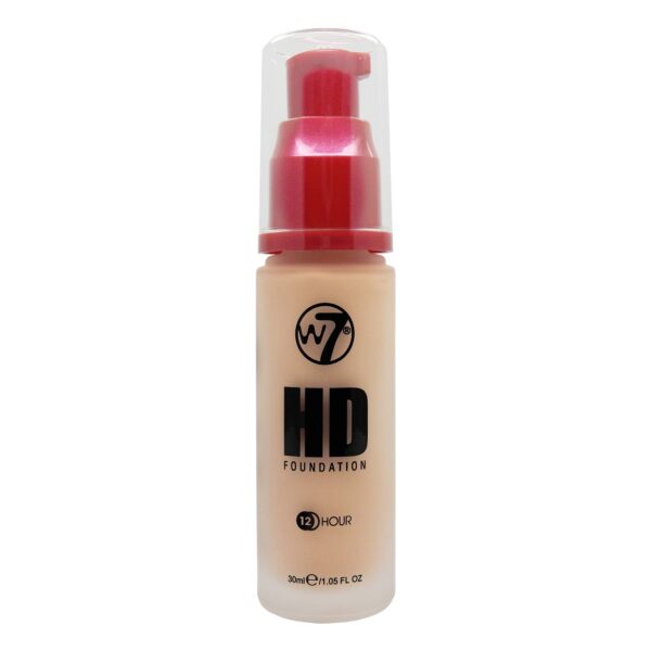 W7 HD Foundation - Oil-Free Liquid Foundation for Poreless, Matte Medium Coverage - 30ml (Sand Beige)