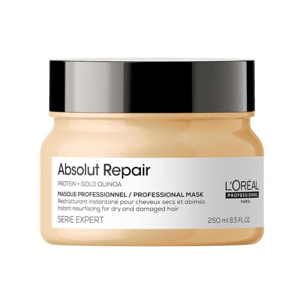 L’Oréal Professionnel Absolut Repair, Mask, With Protein And Gold Quinoa for Medium-Thick Dry And Damaged Hair, Serie Expert, 250 ml