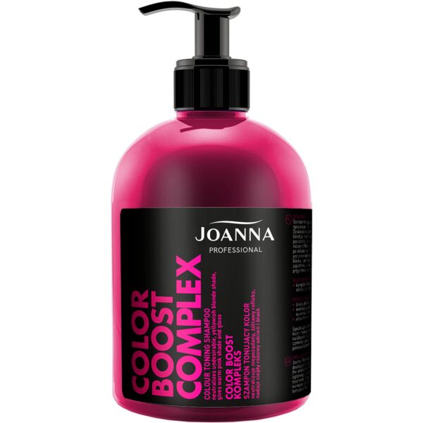 Joanna Professional Color Toning Hair Shampoo – Best Color Toning Pink for hair – Micro Proteins Enriched formula – Lasting Color Toning Treatment – Glossy Lustrous Locks with Warm Pink Color - 500 g