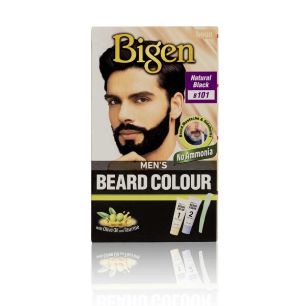 Bigen Men's Beard Colour | No Ammonia Formula with Aloe Extract & Olive Oil - 101 Natural Black