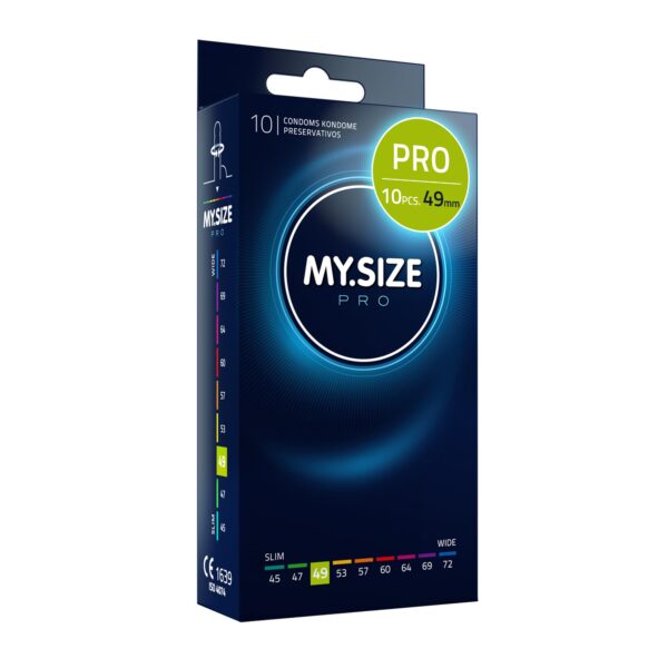 MY.SIZE PRO Condom Size 2, 49 mm, Tight Fit, 10 Condoms - Perfect fit and a Suitable Size for Everybody