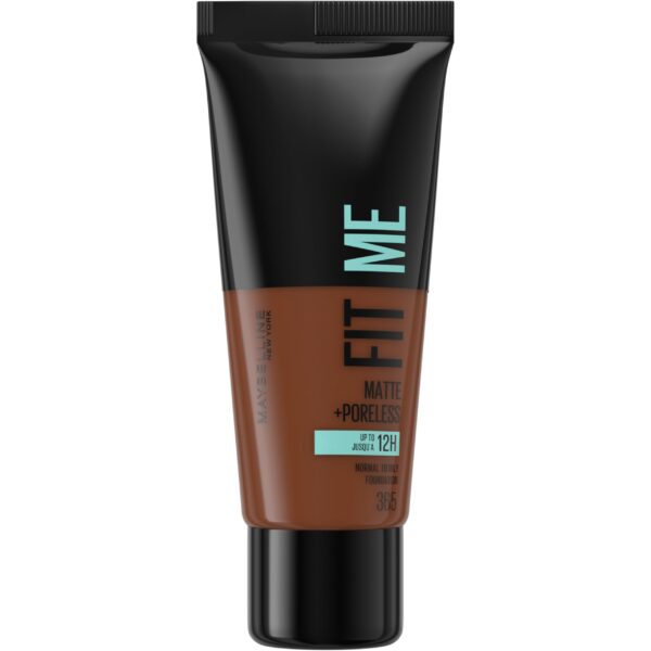 Maybelline Fit Me Foundation, Medium Coverage, Blendable With a Matte and Poreless Finish, For Normal to Oily Skin, Shade: 365 Espresso, 30ml