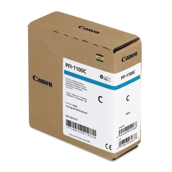 CANON PFI-1100 Ink Cyan Standard Capacity 160 ml Pack of 1 iPF Pro2000/4000/4000S/6000S