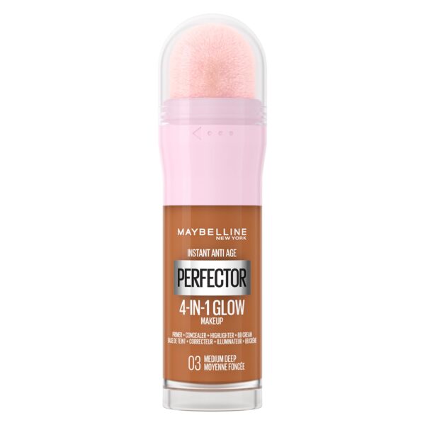 Maybelline New York Instant Anti Age Rewind Perfector, 4-In-1 Glow Primer, Concealer, Highlighter, Self-Adjusting Shades, Evens Skin Tone with a Glow Finish, Shade: 0.3 Medium Deep