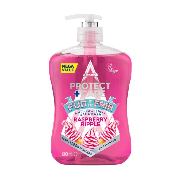 Astonish Fun of the Fair Protect and Care Moisturising Hand Wash Soap, Rasberry Ripple, 600ml