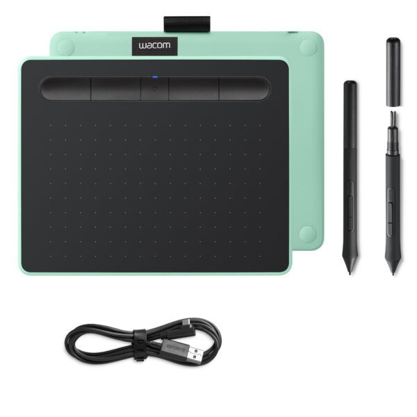 Wacom Intuos S Pistachio-green with Bluetooth – Drawing Tablet with Pen, Stylus Battery-free & Pressure-sensitive, Compatible with Windows & Mac, Perfect Tablet for Drawing, Graphics or Remote Working