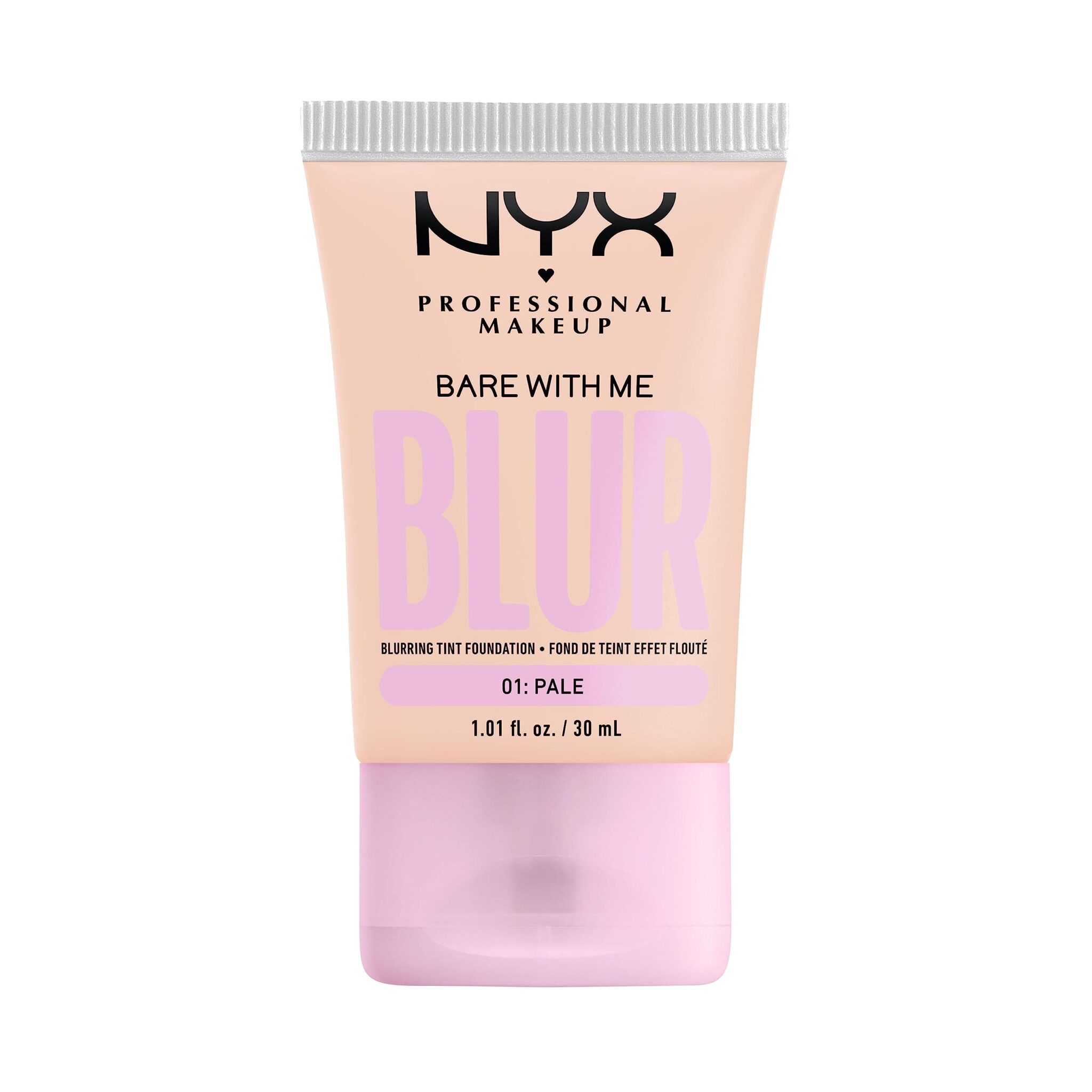 NYX Professional Makeup Blurring Tint Foundation, Medium Coverage, Matte Finish, With Niacinamide, Matcha and Glycerin, 12 Hours Hydrating, Bare With Me Blur, 30 ml, Shade: Pale