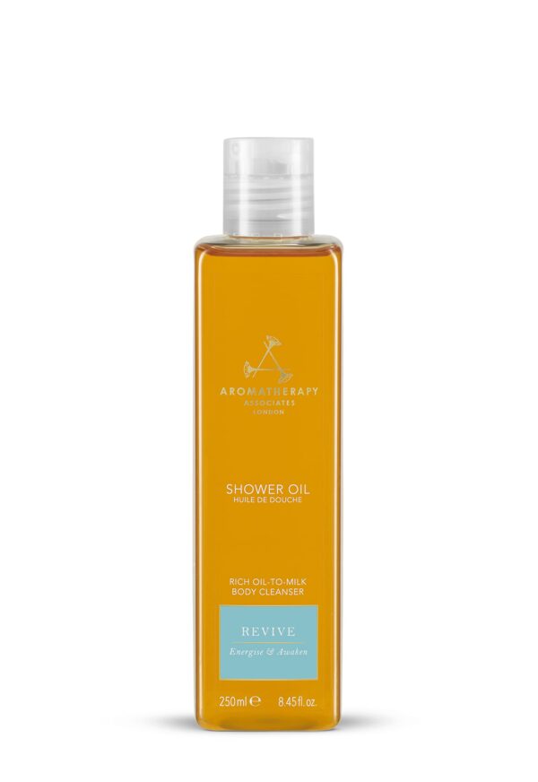 Aromatherapy Associates Revive Shower Oil 250 ml, Energise & awaken with our reviving, therapeutic essential oil blend of Grapefruit, Rosemary & Juniper Berry. Luxurious oil-to-milk formula.