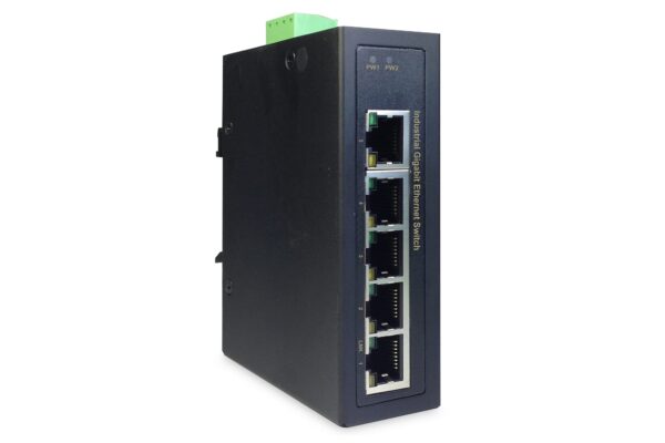 DIGITUS network switch 5-port - DIN rail mounting - Gigabit Ethernet RJ45 sockets - DIN rail - 1 GBit/s