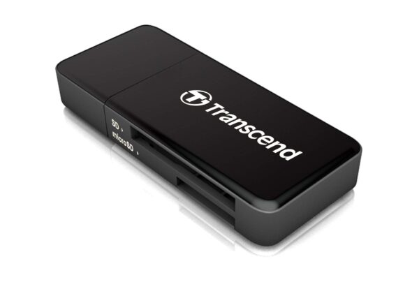 Transcend Multifunctional Card Reader in Black (with a SD and microSD card slot and a USB connector) USB 3.1 Gen 1 TS-RDF5K