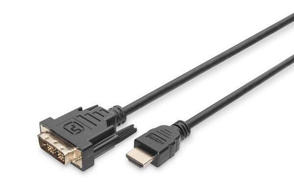 Digitus 2 m, HDMI/DVI-D 2 m HDMI DVI-D Black – Adapters Video Cable (HDMI/DVI-D, HDMI, DVI-D, Male, Male, Nickel, Black)