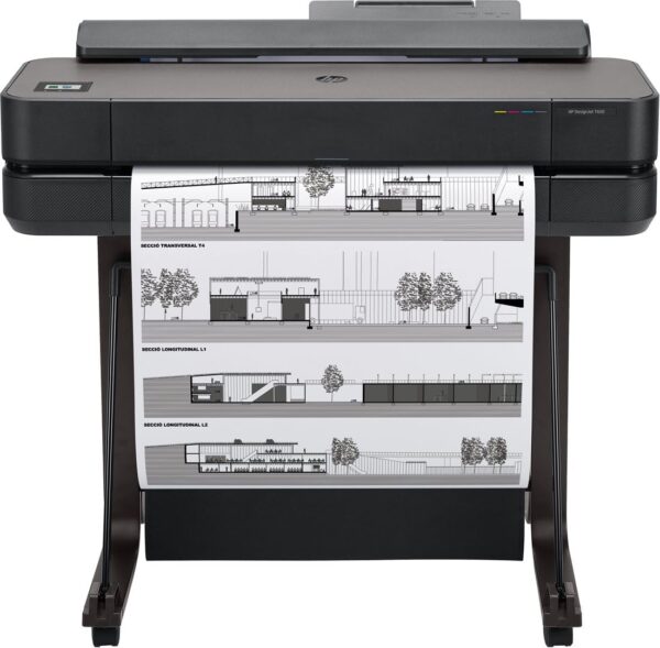 HP DesignJet T650 Large Format Plotter Printer 24in up to A1 , Mobile Printing, Wi-Fi, Gigabit Ethernet, Hi-Speed USB 2.0, 2-Year Warranty (5HB08A)