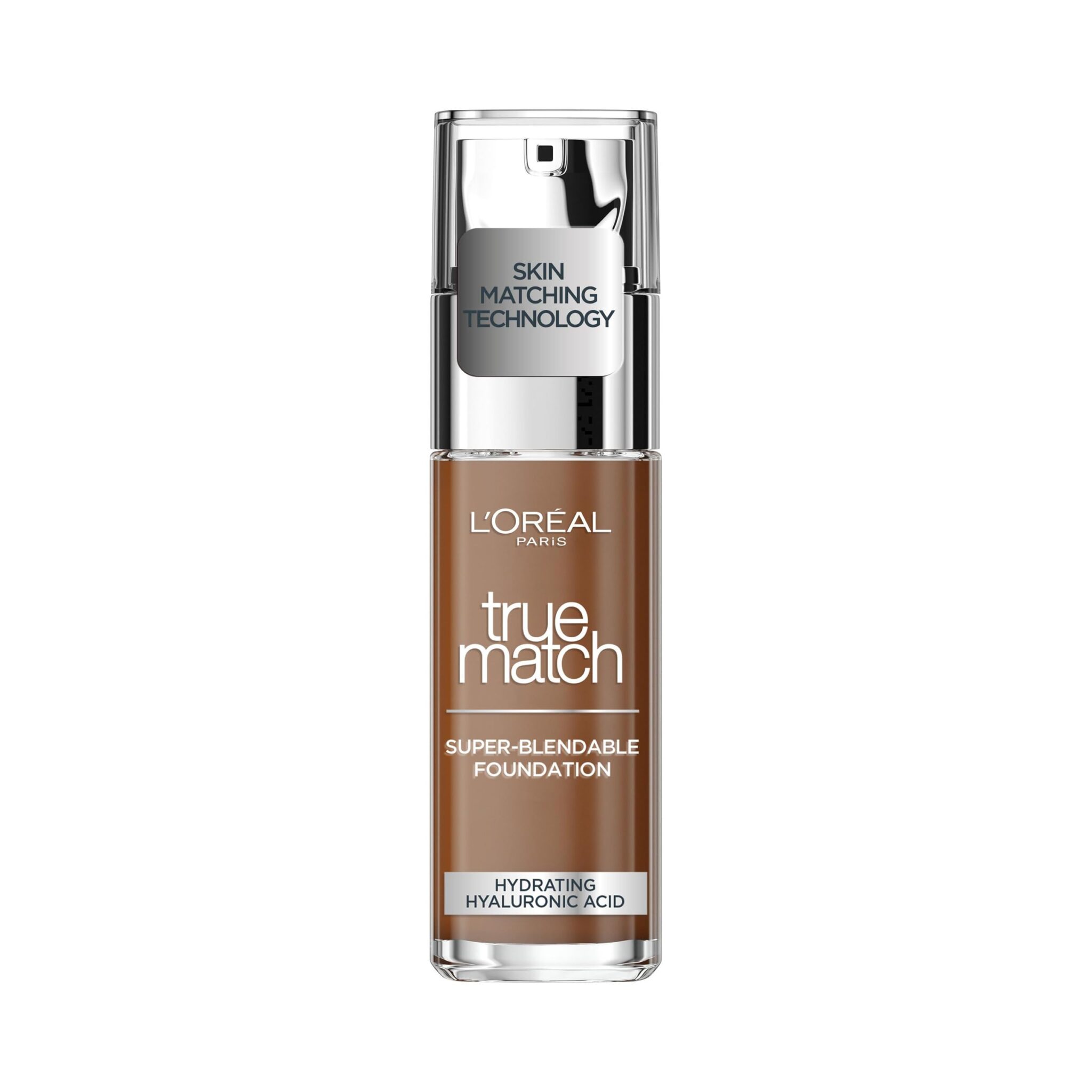 L'Oreal Paris True Match Liquid Foundation, Skincare Infused with Hyaluronic Acid, SPF 17, Available in 40 Shades, 9W Sienna, 30 ml