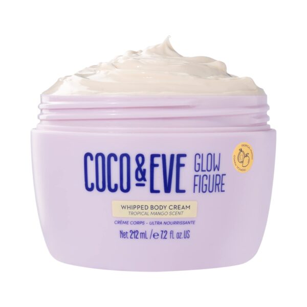 Coco & Eve Sunny Honey Body Moisture Whip - Lotion and Moisturizer for Women | Hydrating Body Cream (212ml) (Tropical Mango)