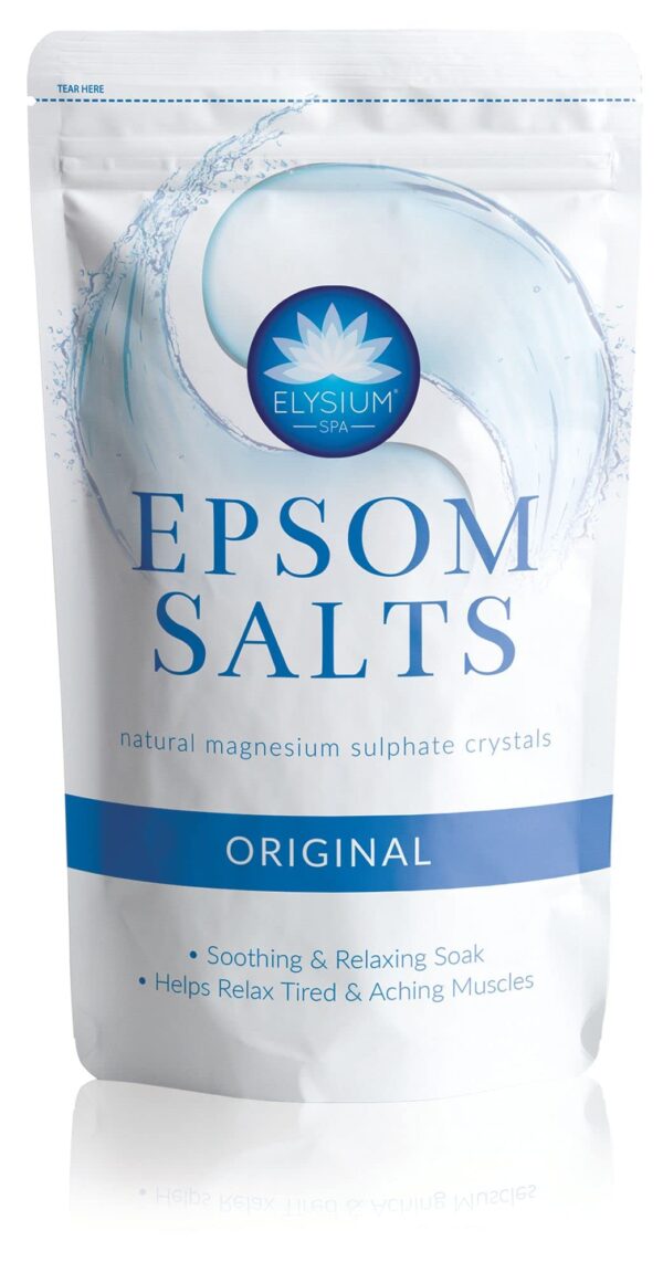 Elysium Spa Natural Original Epsom Salts, White, 450 G