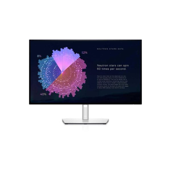 Dell U2722DE UltraSharp USB-C 27 Inch QHD (2560x1440) Monitor, 60Hz, IPS, 5ms, 100% sRGB, 3x USB-C, 2x DisplayPort, HDMI, 4x USB, RJ45, 3 Year Warranty, Silver