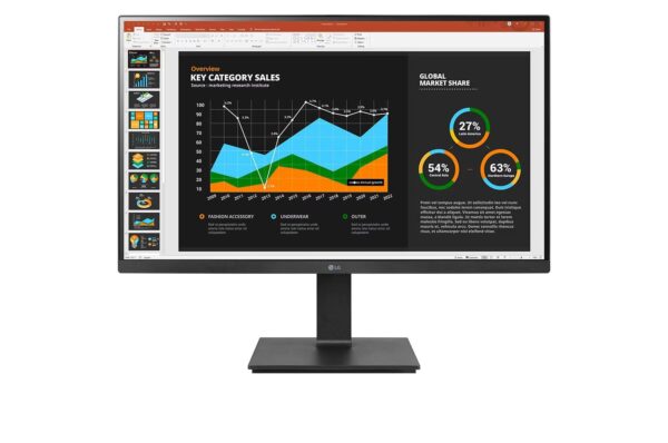 LG 27BQ75QB-B 27'' QHD Wide 1440p LED Monitor with Anti Glare Screen, VGA, 16:9 Aspect Ratio, 5ms Response Time, 178° Viewing Angle, Wall Mount