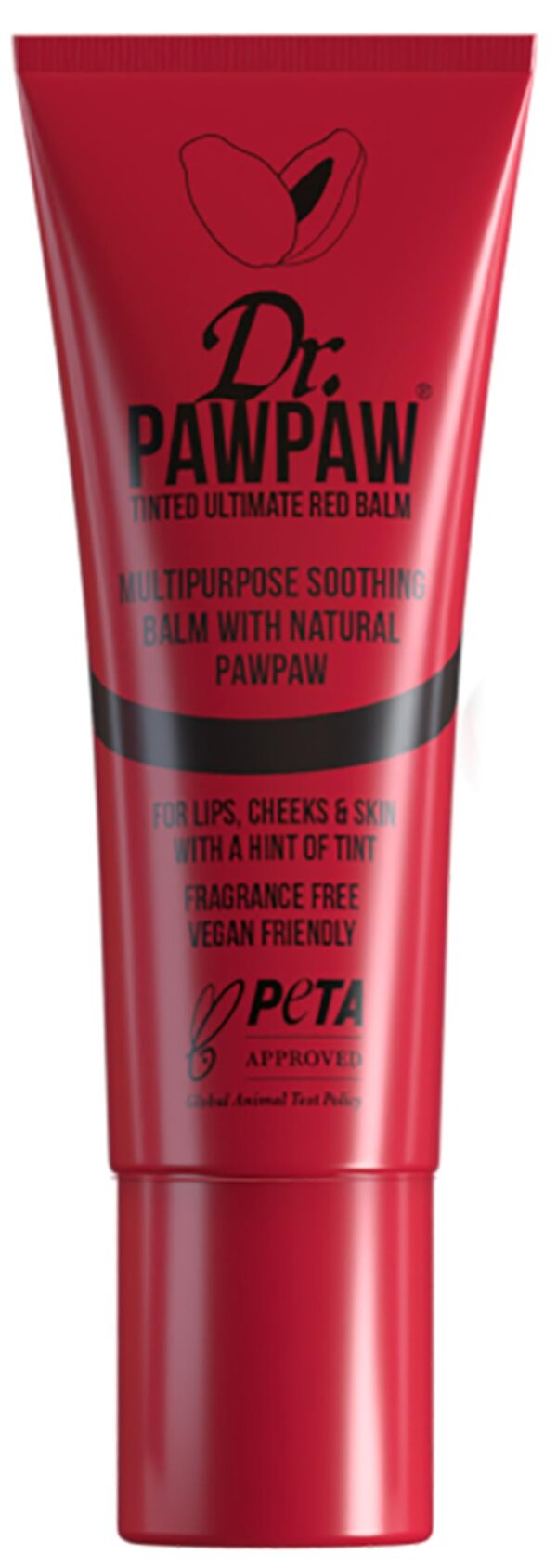 Dr.PAWPAW Tinted Ultimate Red, Multi-Purpose Natural No Fragrance Balm for Hydrating Lips, Skin, Hair, Cuticles, Nails & Beauty Finishing (10 ml)