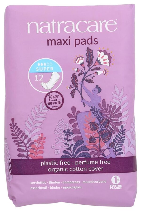 Natracare Maxi Pads Super 12pads X 6 (Pack of 6)