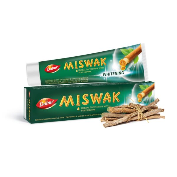 Dabur Miswak Herbal Whitening Toothpaste - 100g | for Strong Teeth & Brighter Smiles | Natural Oral Care Enriched with Pure Miswak Extract