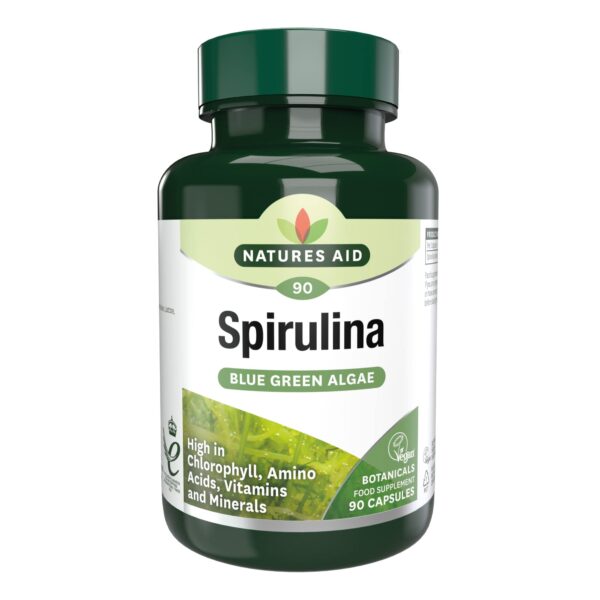 Natures Aid Spirulina 500mg, 90 Capsules