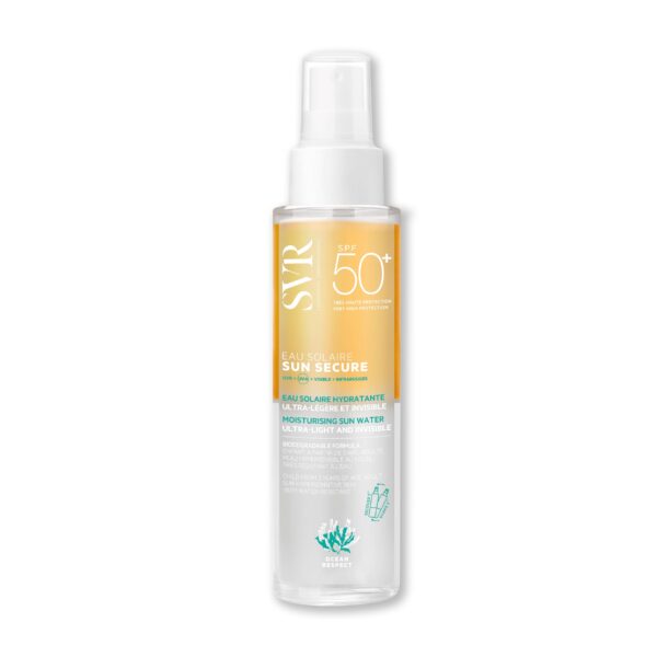 SVR SUN SECURE Sun Water - Face and Body Sunscreen SPF 50+ Oleo-Water Spray for Hypersensitive Skin, Invisible Finish, Reef-Safe, All Ages, 100ml