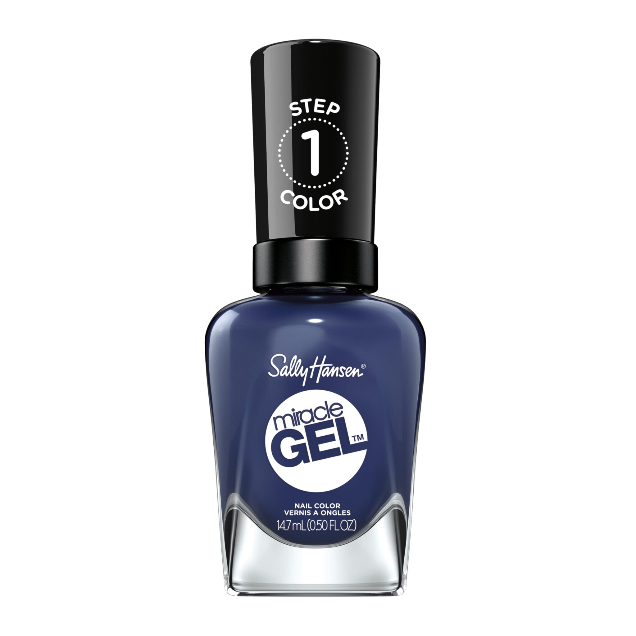 Sally Hansen Miracle Gel Nail Polish At-home gel manicure, Midnight, Blue Shades - 14.7ml