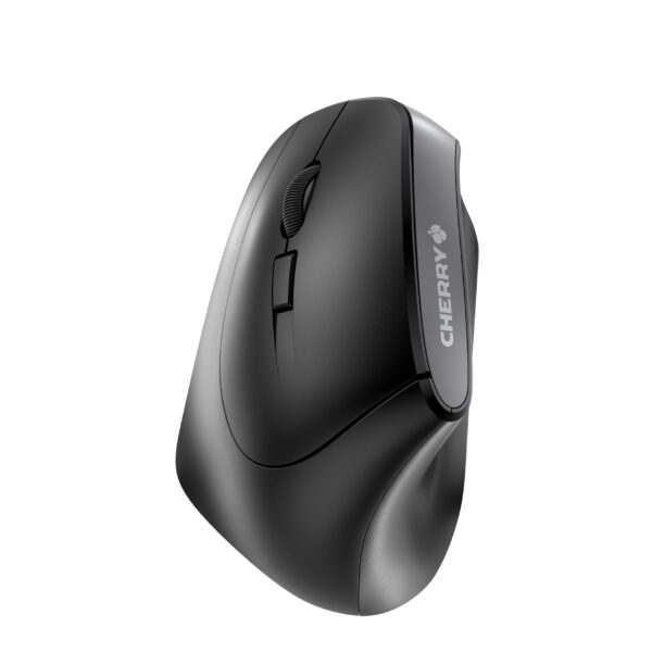 CHERRY MW 4500 LEFT, Ergonomic Vertical Mouse for Left-Handers, Wireless (2.4 GHz radio), 3-Stage Adjustable Resolution up to 1200 Dpi, Battery-Powered, Black