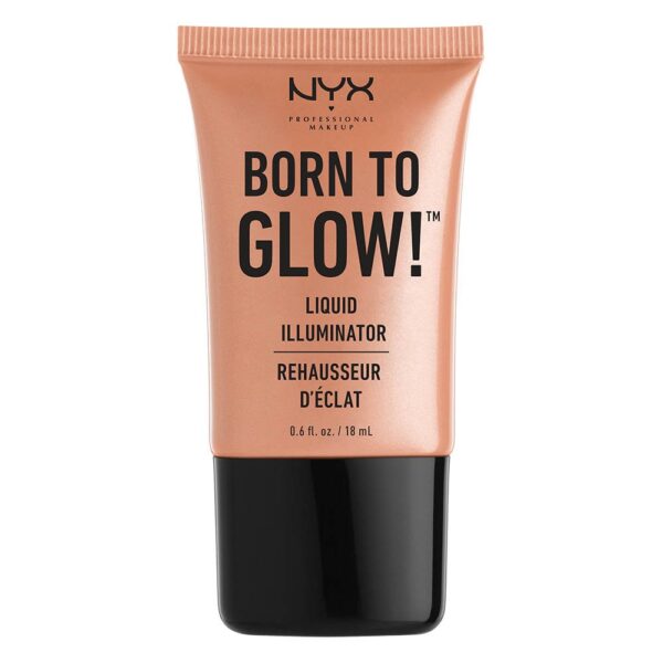 NYX Professional Makeup Born to Glow Liquid Illuminator, Liquid Shimmer Makeup, Highlighter, Foundation Base, Vegan Formula, Shade: Gleam