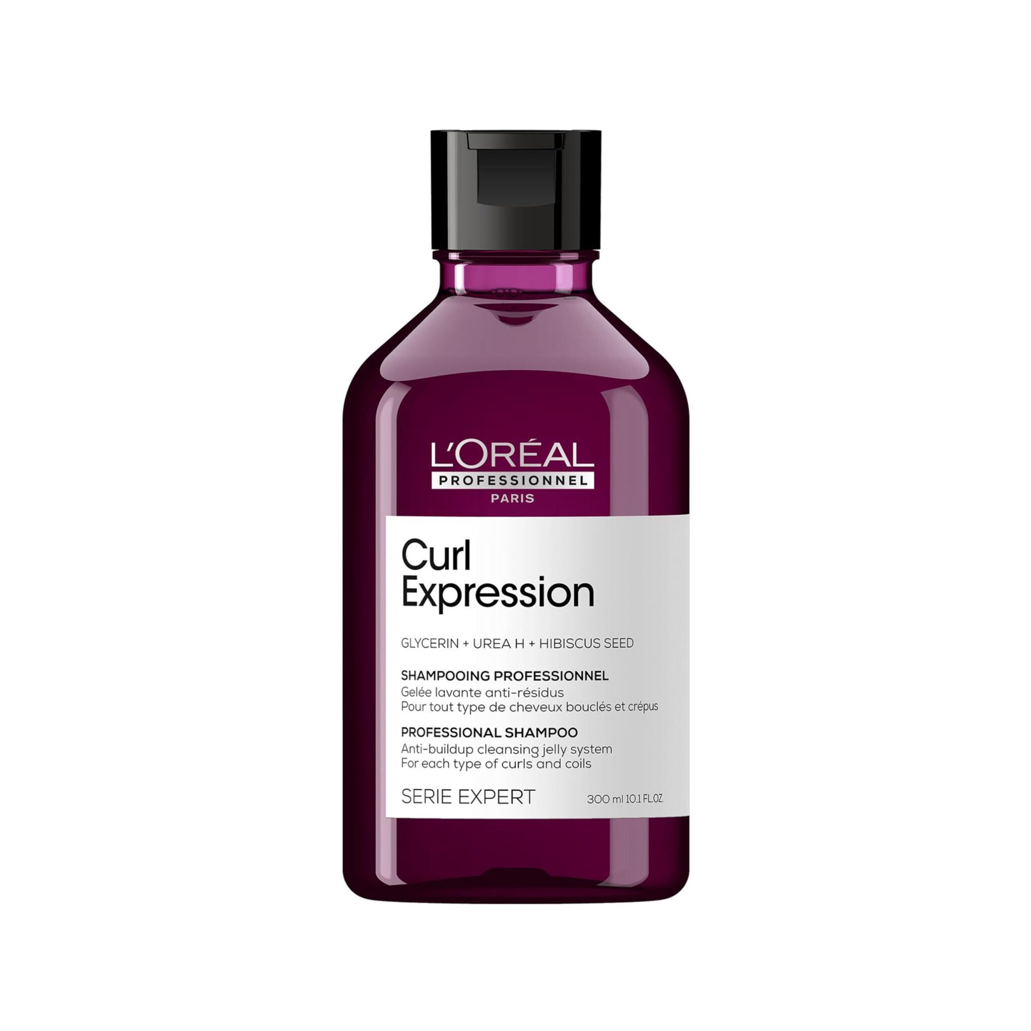 L'Oréal Professionnel Clarifying Shampoo, For Curly & Coily Hair, Anti-Buildup, With Glycerin, Urea H and Hibiscus Seed Extract, Serie Expert Curl Expression, 300 ml