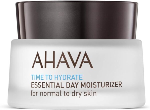 AHAVA Essential Day Moisturizer, Normal to Dry Skin - Essential Daily Hydrating Facial & Neck Cream, Anti-Aging & Smoothing Effect, Enriched with Osmoter, Aloe Vera, Allantoin & Vitamin E, 1.7 fl.oz