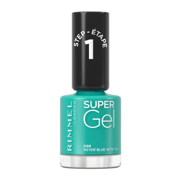 Rimmel London Super Gel Nail Polish, 98, Never Blue With You, 12ml