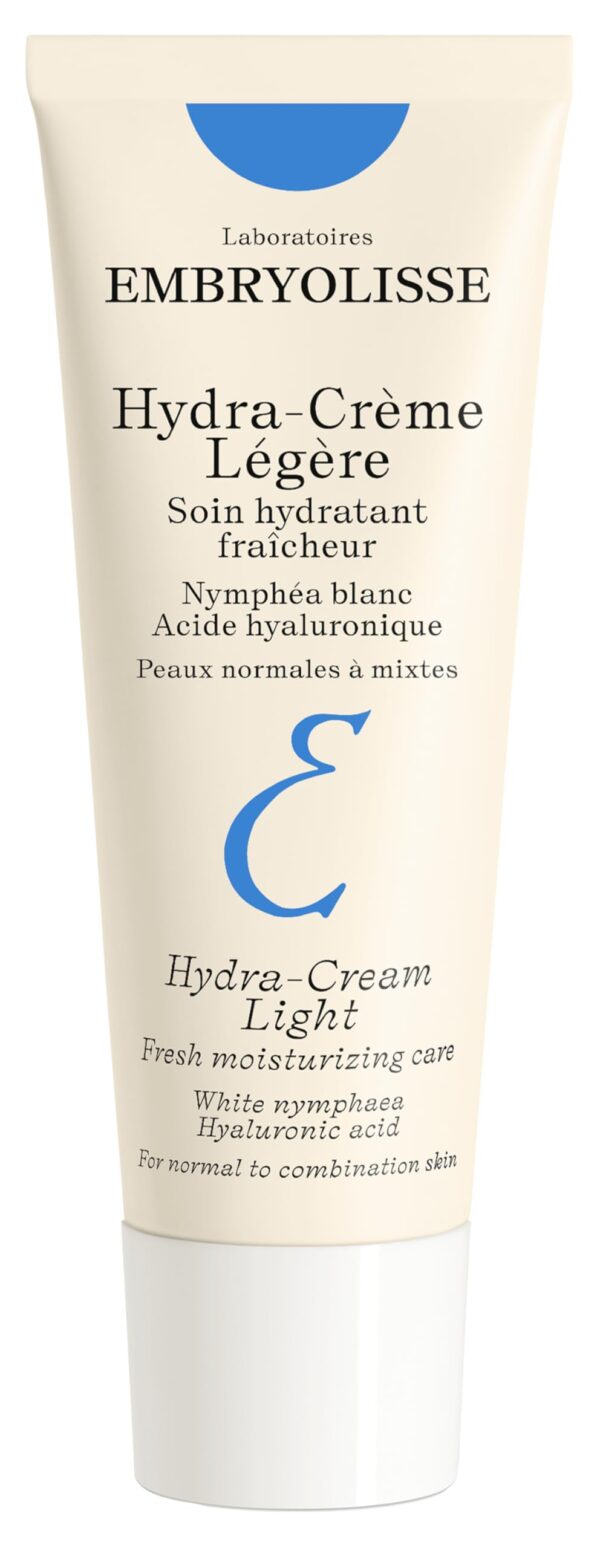 Embryolisse Hydra-Cream Light with White Nymphaea and Hyaluronic Acid - Lightweight Active Hydration Face Cream for Skin Radiance & Moisture, Brighten Skin Defence Daily Moisturiser - 40 ml