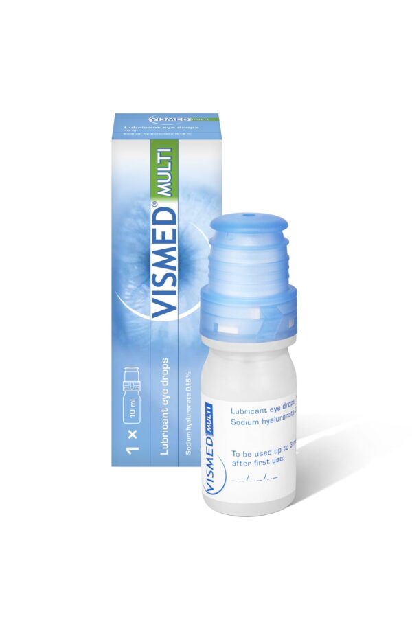 Vismed Multi - Preservative Free Eye Drops - Sodium Hyaluronate 0.18% - for Treatment of Dry Eyes - 10ml