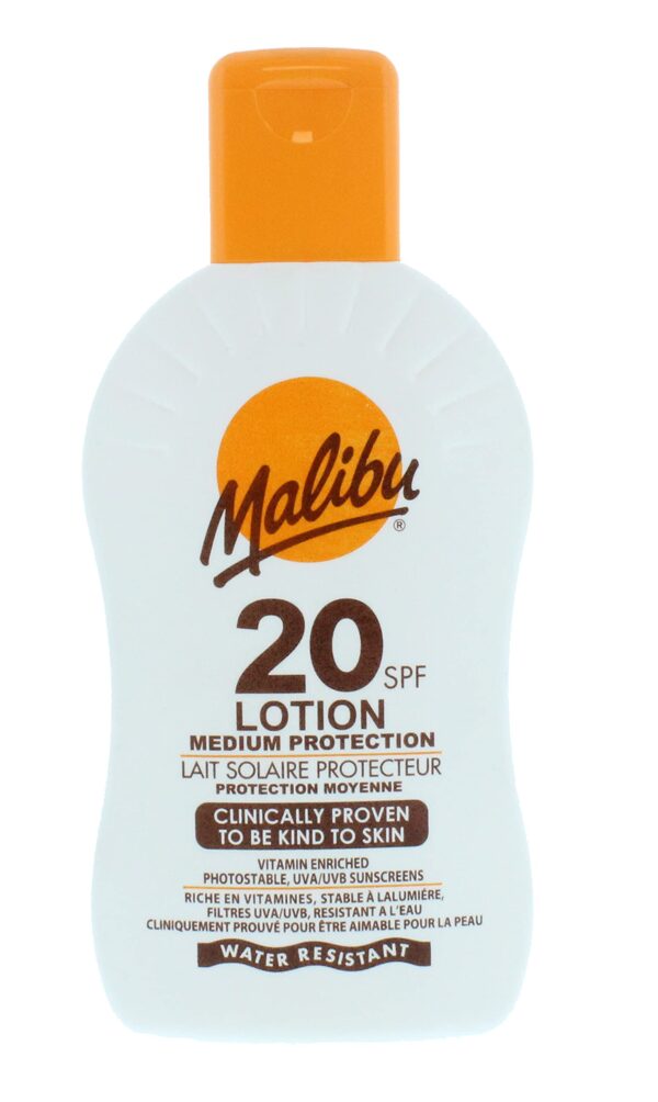 Malibu Sun SPF 20 Lotion, Medium Protection Sun Cream, Water Resistant, Vitamin Enriched, 200ml