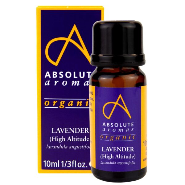 Absolute Aromas Organic Lavender High Altitude Essential Oil 10ml - 100% Pure, Natural, Undiluted, Vegan and Cruelty-Free - for use in a Diffuser and Aromatherapy