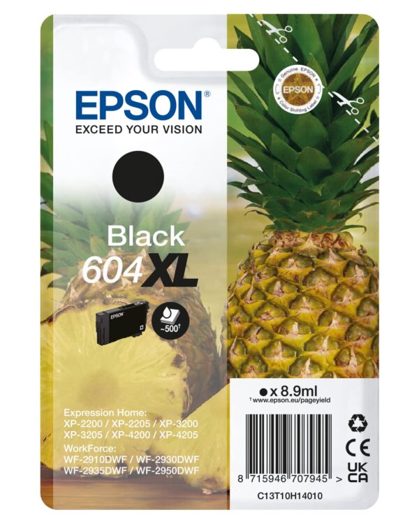 Epson 604XL Pineapple, Genuine Black Ink Cartridge