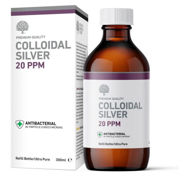 Nature's Greatest Secret Premium Quality Antibacterial 20ppm Colloidal Silver Bottle 300ml