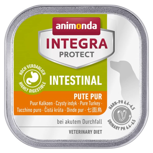 animonda Integra Protect Intestinal dog, diet dog food, wet food for diarrhoea or vomiting, pure turkey, 11 x 150g