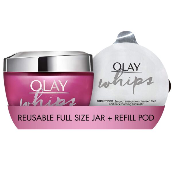 Olay 1st Ever Refillable Limited Edition Lightweight Moisturiser 100 ml, Reduces Plastic Waste By 94%. 1 Olay Whip Face Cream + 1 Refill Pod, 2 x 50 ml Each Pack Donates £5 To Young Women’s Trust 8001841816173