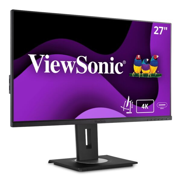 ViewSonic VG2756-4K WorkPro 27-inch Docking Monitor, 4K UHD, IPS, with USB Type-C, HDMI, DisplayPort, Ethernet, Ergonomic Stand