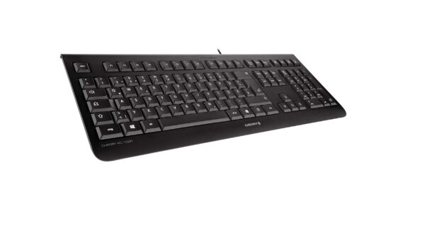 CHERRY KC 1000, Wired Keyboard, German Layout (QWERTZ), Plug & Play via USB Port, Flat Design, Whisper-Quiet Keystrokes, Black