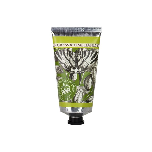 The English Soap Company Royal Botanical Gardens Kew Hand Cream, Lime Hand Cream, Moisturising Hand Cream for Men and Women, Lemongrass and Lime Scent 75ml